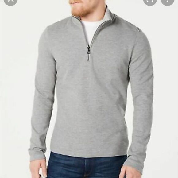 MK michael kors grey quarter 1/4 zip pullover sweater /top/shirt mens - Picture 1 of 2